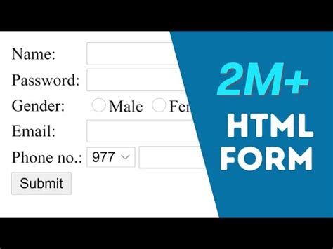 Simple Example to Create Form in HTML for Begin 的图像结果