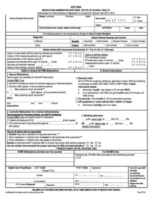 Fillable Online schools nyc Authorization for Administration of ...