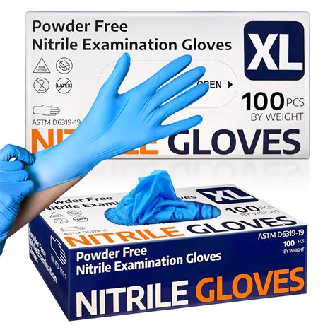 Supmedic Nitrile Exam Glove, 4 mil Disposable Medical Gloves Powder ...