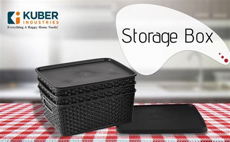 Kuber Industries 3 Pcs Stackable Plastic Rectangular Storage Box with ...