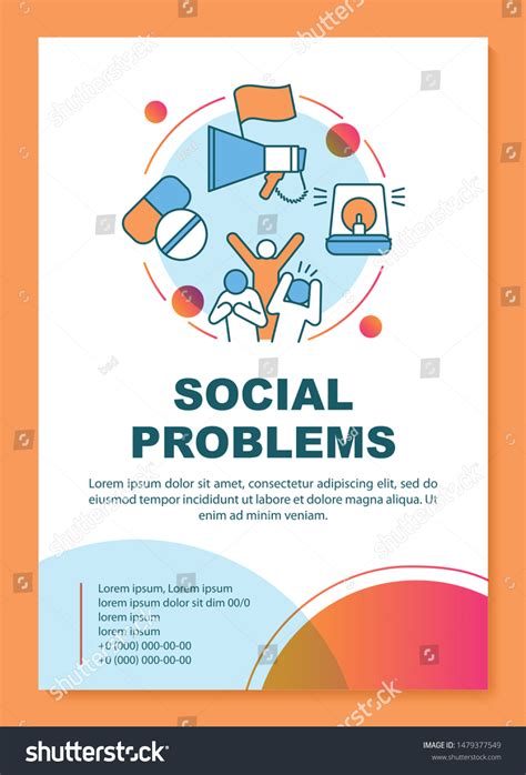Social Problems Issues Poster Template Layout Stock Vector (Royalty ...