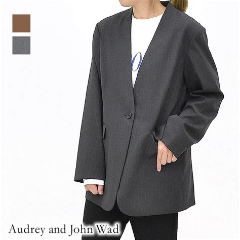 Audrey and John Wad オードリーアンドジョンワッド ノーカラーバックデザインジャケット L3210 レディース【送料無料 ...