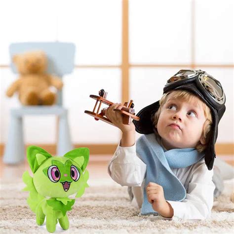 Buy Sprigatito Plush, 9.8” Green Anime Cat Plush Toy, Cute Plushies ...