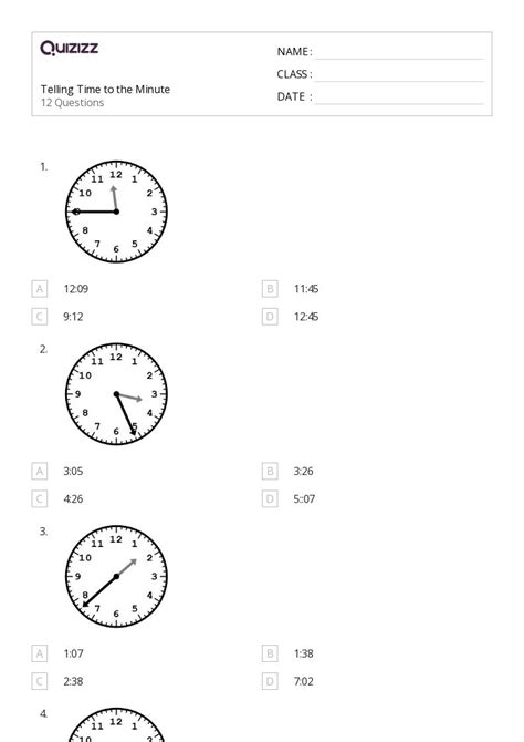 50+ Time to the Nearest Five Minutes worksheets for 2nd Class on ...