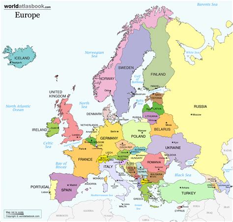 Geography Map of Europe 的图像结果