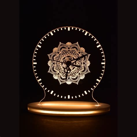 Stylish Mandala Art Clock 3D Acrylic Lamp – Joybox Factory