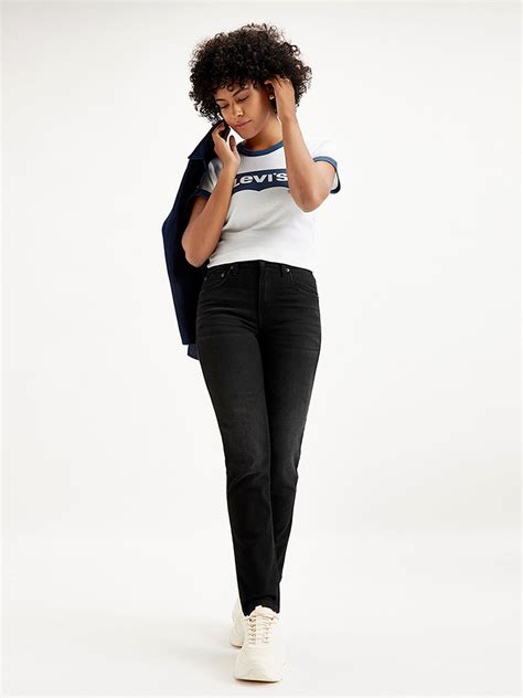 Women's 724 Black Straight Fit High Rise Jeans – Levis India Store
