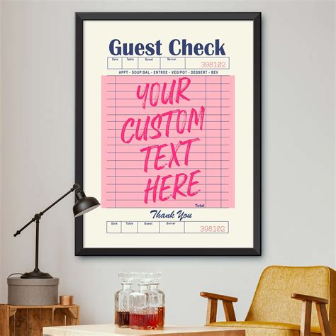 Customizable Guest Check Poster - Pink – Dormfuly