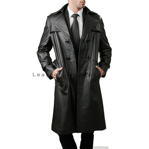 Leather Trench Coat Men