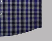 Men's 100% Cotton Gingham Checkered Half Sleeves Shirt (Blue)