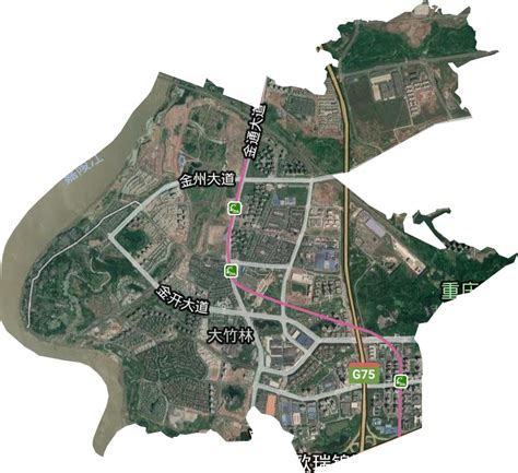 大竹林街道高清卫星地图