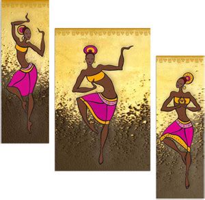 African lady dancing 3 piece MDF Painting Paper Print - Art & Paintings ...