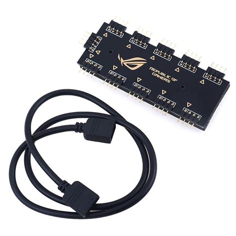 Buy BUYYART New 12V 4Pin RGB Synchronization HUB Splitter 1 to 10 RGB ...