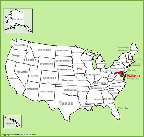 Map Of America Maryland