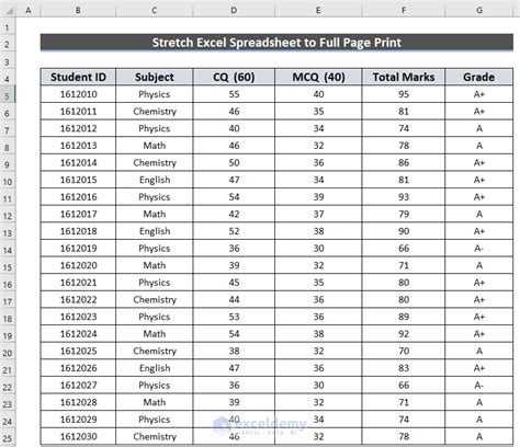 Print Excel Full Page 的图像结果