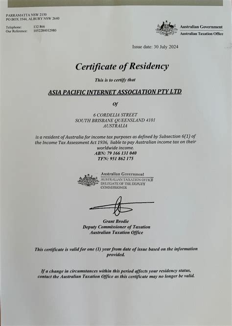 2024 2025 Ato Tax Residency Certificate Malaysia Visa Photo