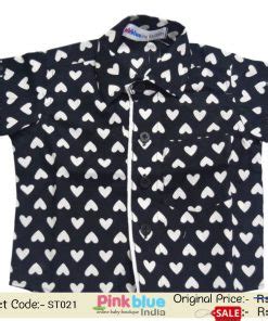 Fashionable Black Cotton Casual Shirt for Baby Boys