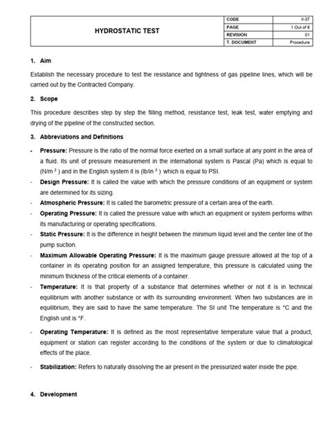 Image result for Hydrostatic Testing Procedure