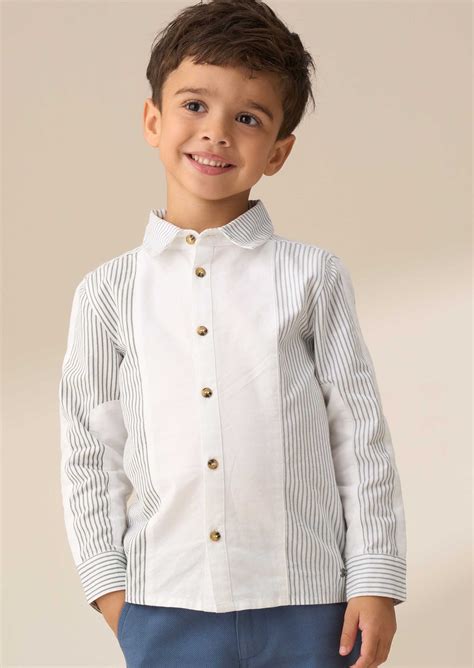 Angel & Rocket Boys Color Block Blue Shirts