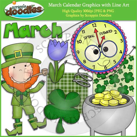 March Clip Art Calendar