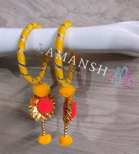 LAMANSH® Set of 40 Gota Kade Bangle/Bracelets/ Haldi Favours for guest ...