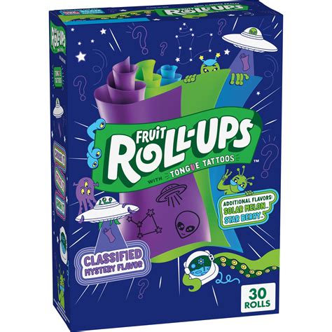 Fruit Roll-Ups Fruit Flavored Snacks, Mystery Flavor, Solar Melon, and Star Berry, 30 ct ...