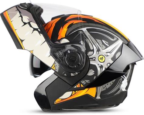 Steelbird SBA-8 Crazy Wheel ISI Certified Flip-Up Helmet with Inner ...