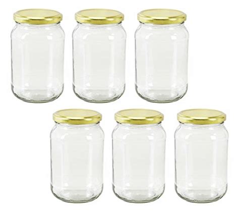 Buy AJANTABOTTLE 500 ML Round Glass Jar with White Rust Resistant Cap ...