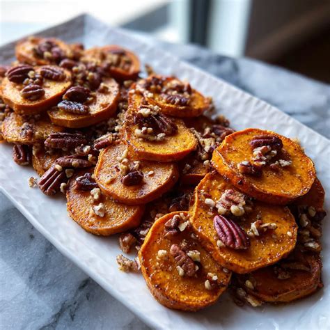 Irresistible Maple Pecan Roasted Sweet Potato Slices
