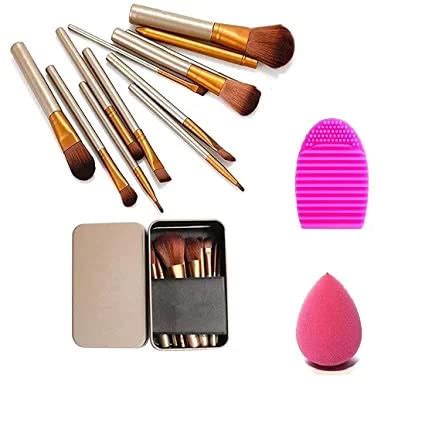 Tayan Makeup Brush Tool Set of 12 with storage box + Makeup Brush ...