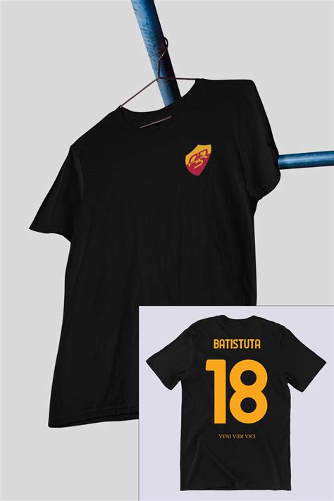 Roma Batistuta Tribute Black Tee – Football Fashion