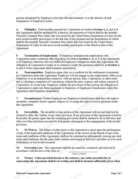 Deferred Compensation Agreement - Long Form - Nys Deferred Comp | US ...
