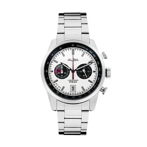 ALBA White + Black Panda Dial Chronograph Men's Watch - A4B009X1 – Sai ...
