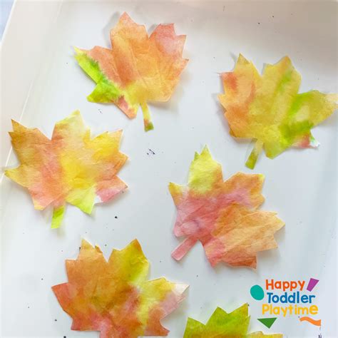 Coffee Filter Leaves Craft - Happy Toddler Playtime