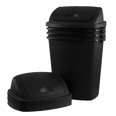 Hespama Set of 4 Large Garbage Cans with Swing Lids, India | Ubuy