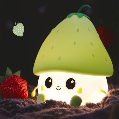 Battery Operated Silicone Strawberry Night Light Lamp For Kids – Mango ...