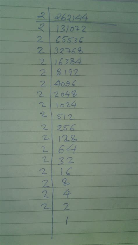 prime factorization of 262144 - Brainly.in