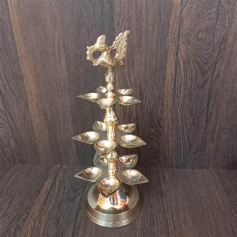 Brass Panchamahal 3 Steps Peacock Diya Set – onesilver.in