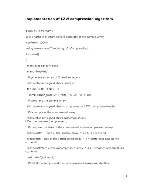 Implementation of LZW Compression & CRC Algorithms - CN Filee PRACTICAL ...