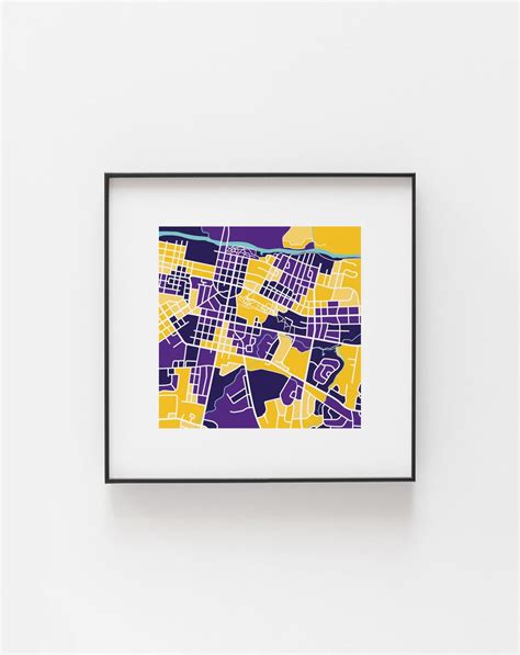 East Carolina University - Map Print - Etsy