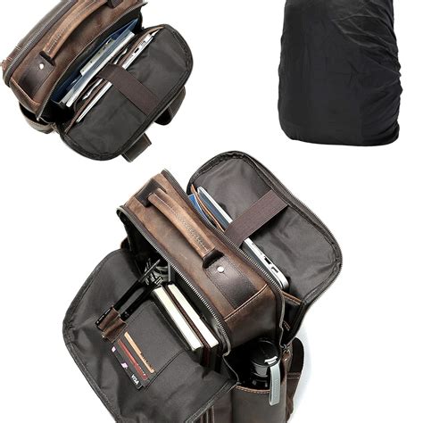 Goatter Men’s Hunter Leather Backpack for 16″ Laptop Travel Hiking/ Bi