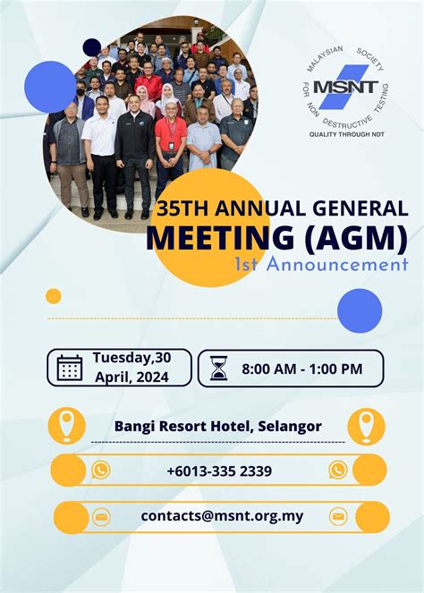 MSNT 35th AGM, Bangi Resort Hotel, 30 April 2024 | AllEvents