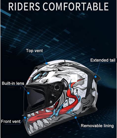 Buy TRIPERSON Full Face Motorcycle Helmet DOT Approved Motorbike Moped ...