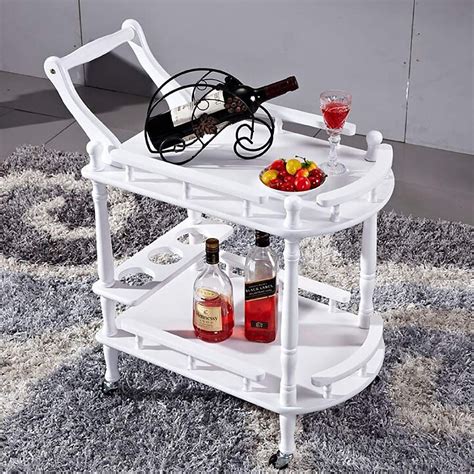 Buy 2 Shelf Food Trolley Cup Holder Tea Trolley Wheels Bar Trolley ...