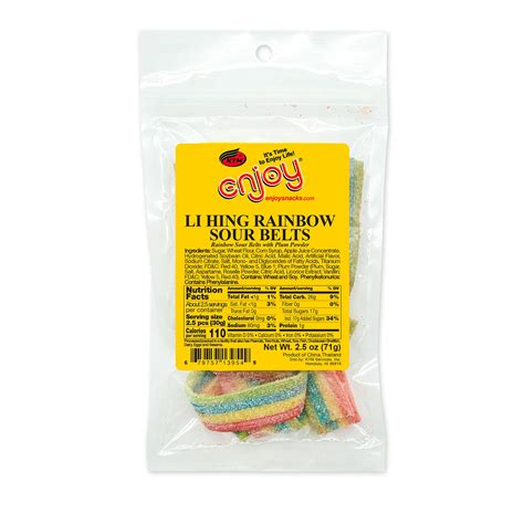 Li Hing Rainbow Sour Belts (2.5 oz) | Enjoy Snacks