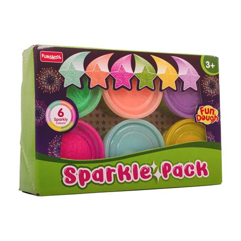 Buy Funskool Fundough Sparkle Pack, Multicolour, Dough, Toy, Shaping ...