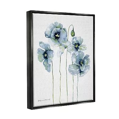 Stupell Home Decor Modern Poppy Blooms Blue Abstract Canvas Wall Art