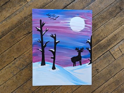 Homeschool Snowy Silhouette with Deer, Museum Of Visual Materials ...
