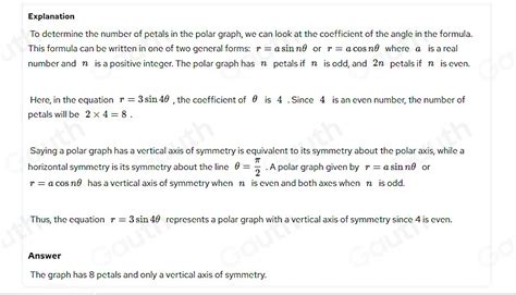 Solved: Identify the number of petals and describe the axis of symmetry ...