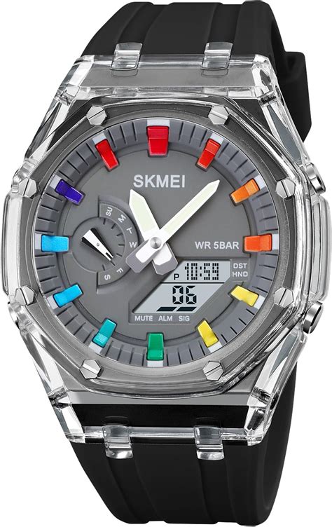 SKMEI Men Watch Dual-Display Electronic Watch with Luminous 50m ...
